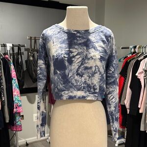 Balance Athletica Blue and White Crop Hoodie